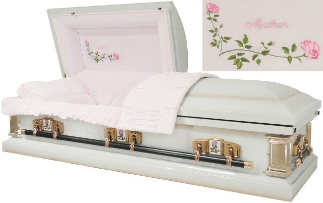 Mother Casket - Eggshell White w/ Lt Pink Accents