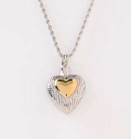 Stainless Steel Cremation Urn Pendant with Chain Stainless Steel Heart