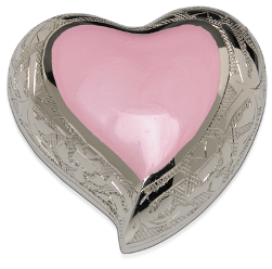 Baby Pink Enamel and Silver Color Cremation Urn