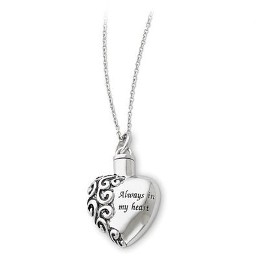 Stainless Steel Cremation Urn Pendant with Chain