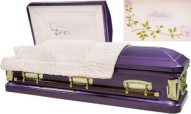 Texas Purple Mother Casket