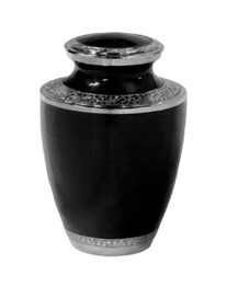 Mother of Pearl Black Silver Adult Urn