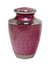 Mother of Pearl Pink Silver Adult Urn