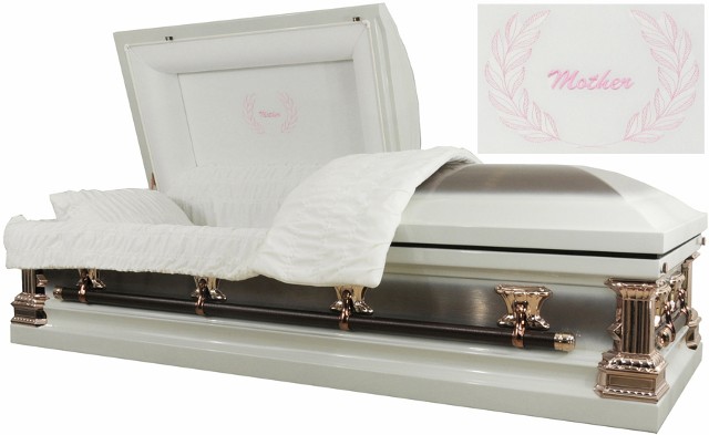 Brushed White Mother Casket - WC2213FS