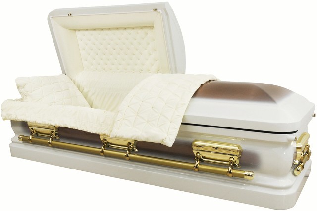 Eggshell White Casket With Copper Brushed Finish - WC8205FS